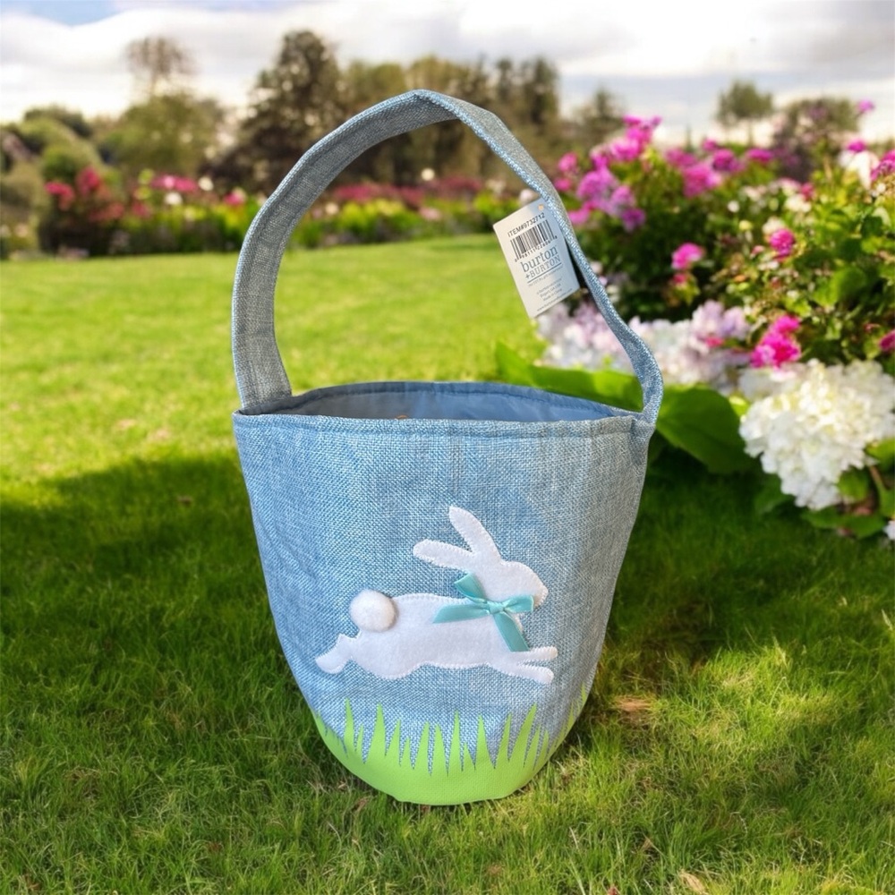 New!! Large Blue Bunny Basket - foldable easy carry